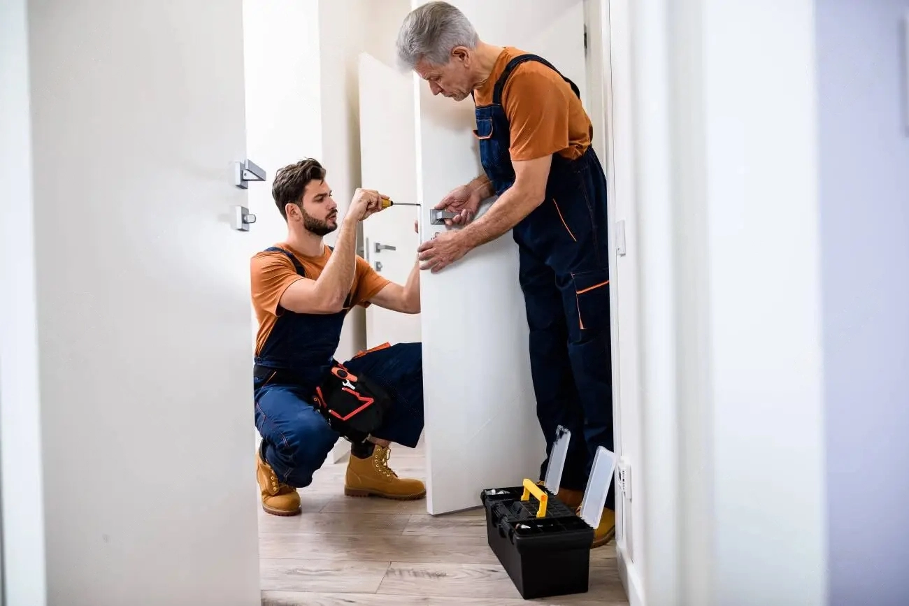 Serruriers Lock-Habitat installant une serrure haute sécurité